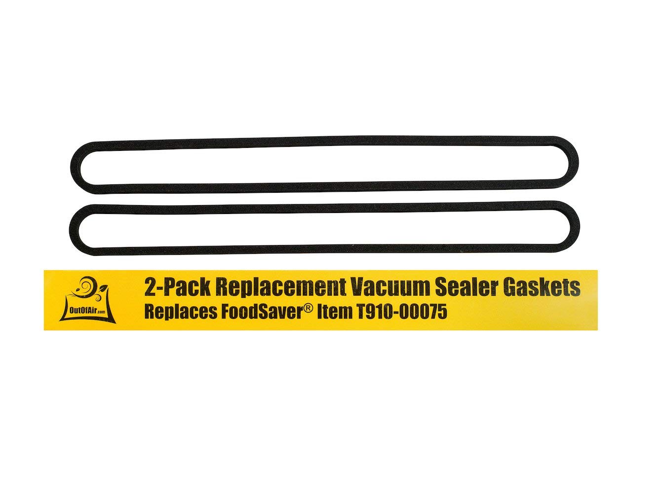 Upper and Lower Gasket Replacements for FoodSaver (2 Foam Gaskets) - Fits V2200, V2400, V2800, V3000, V3200 Series Vacuum Sealers (Replaces Food Saver T910-00075) by OutOfAir