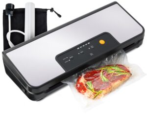 greater goods all-in-one vacuum sealer kit - start sealing & saving today with a powerful, fast sealer that comes with sealer bags and accessories (onyx black)