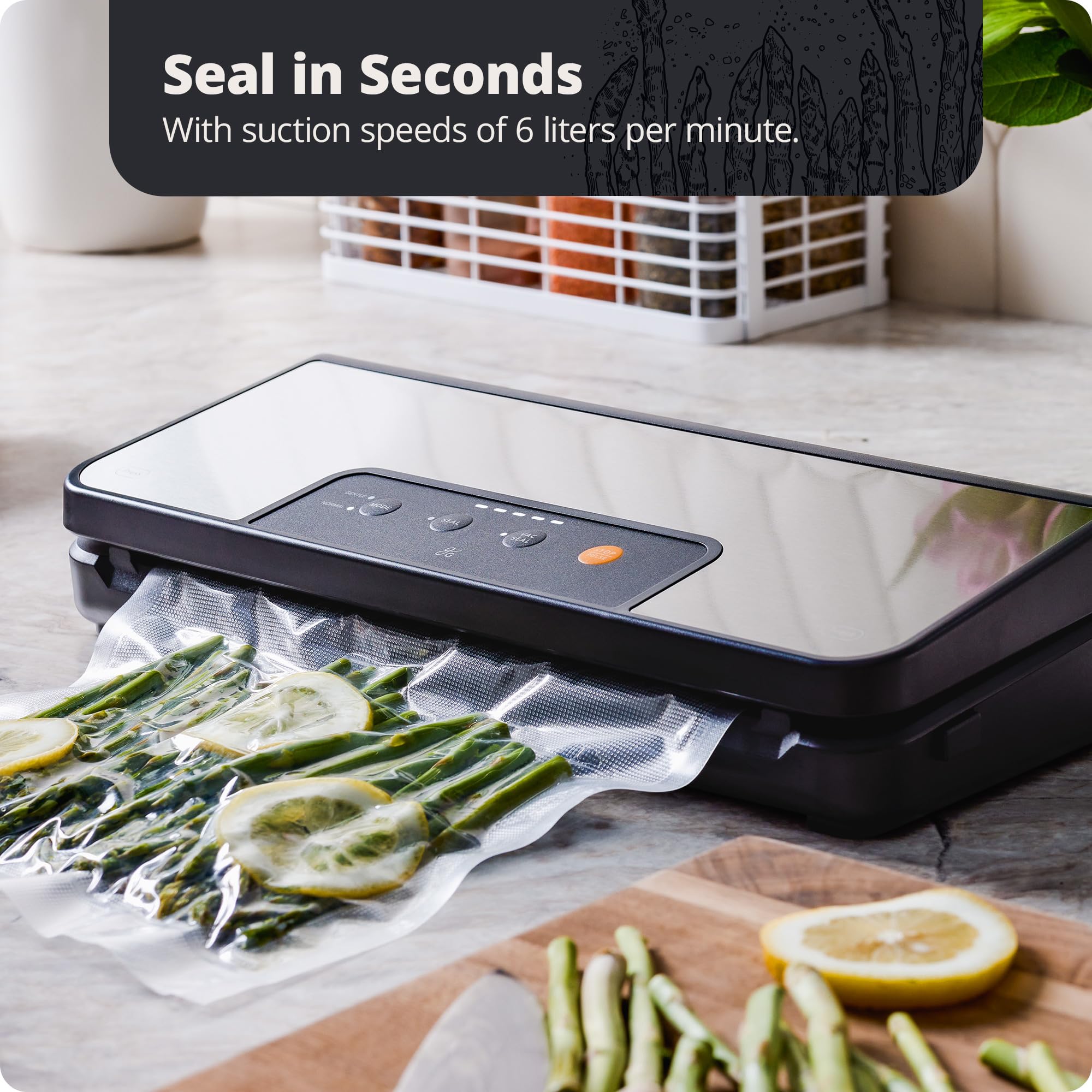 Greater Goods All-In-One Vacuum Sealer Kit - Start Sealing & Saving Today with a Powerful, Fast Sealer that comes with Sealer Bags and Accessories (Onyx Black)