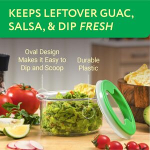 IMPRESA [3 Pack Guacamole Keeper with Airtight Lid - Guacamole Saver Container with Lid - Fresh Food Saver - Food Containers with Lids - Kitchen Storage Dip Container - Food Container - 1.5 Cups