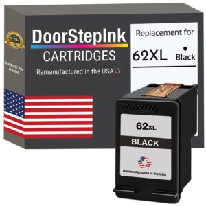 doorstepink remanufactured in the usa ink cartridge replacements for hp 62xl 62 xl 1 black c2p05 for hp envy 5540 5541 5542 5646 7640 800 officejet 200 250 5740 8045 5745