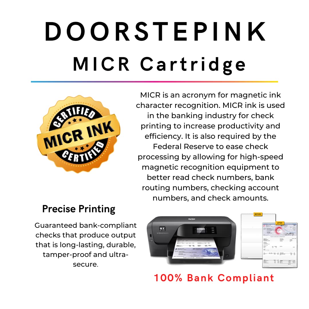 DoorStepInk Remanufactured in The USA Ink Cartridge Replacements for HP 62XL 62 XL Black C2P05 MICR for HP Envy 5540 5541 5542 5646 7640 800 OfficeJet 200 250 5740 8045 5745