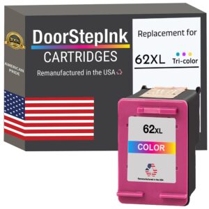 doorstepink remanufactured in the usa ink cartridge replacements for hp 62xl 62 xl 1 color c2p07 for hp envy 5540 5541 5542 5646 7640 800 officejet 200 250 5740 8045
