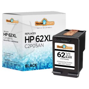 houseoftoners remanufactured hp 62xl ink cartridges high yield replacement for hp 62xl envy 5540 5640 5660 7644 7645 officejet 5740 5742 8040 8045 (black, 1-pack)