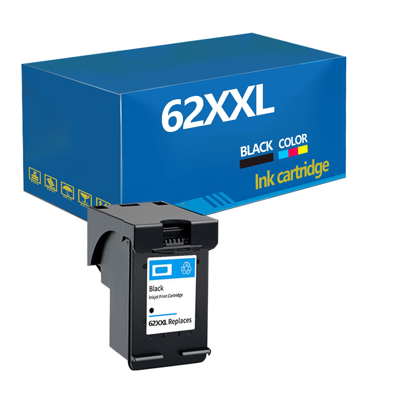 62XXL Compatible Ink Cartridge Replacement for HP OfficeJet 200 200c 250 250c 258 5740 5741 5742 5743 5744 5745 Envy 5540 5541 5542 5543 5544 5545 8000 8005 Printer Black*1
