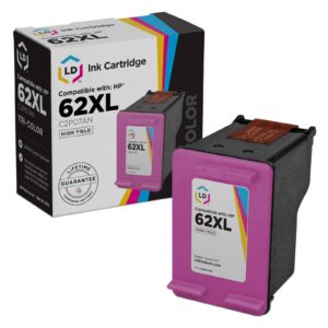 LD Remanufactured Replacement for HP C2P07AN / 62XL High Yield Color Ink Cartridge for HP Envy 5640, 5642, 5643, 5644, 5646, 5660, 7640, 7645, OfficeJet 5740, 5742, 5745, 200, 250