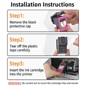 NineLeaf 4 Pack Remanufactured Ink Cartridge Replacement for HP 62XL 62 XL use in Envy 5540 5640 5660 7644 7645 OfficeJet 5740 8040 OfficeJet 200 250 Series Inkjet Printer（2 Black 2 Tri-Color