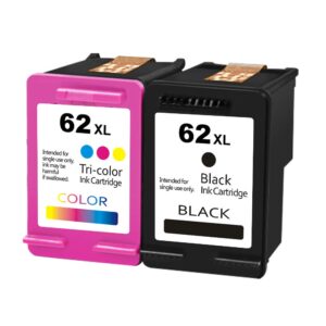 sansecai remanufactured for hp 62 xl ink cartridge black and color for hp62 xl replacement ink cartridges for hp envy 5540 5541 5640 5642 7640 7643 officejet 200 250 258 5740 5741 8040 printers