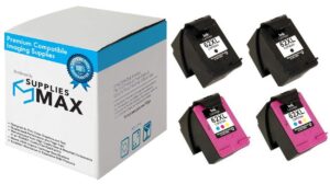 suppliesmax remanufactured replacement for hp envy 5540/5545/5640/5660/5665/7640/7645/8000/8005 high yield inkjet combo pack (2-black/2-color) (no. 62xl) (f6u01fn_2pk)