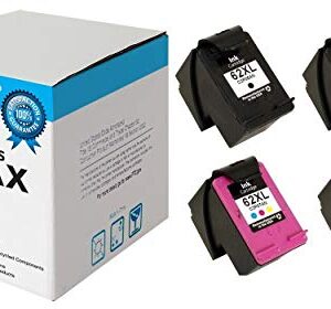 SuppliesMAX Remanufactured Replacement for HP Envy 5540/5545/5640/5660/5665/7640/7645/8000/8005 High Yield Inkjet Combo Pack (2-Black/2-Color) (NO. 62XL) (N9J71AN_2PK)