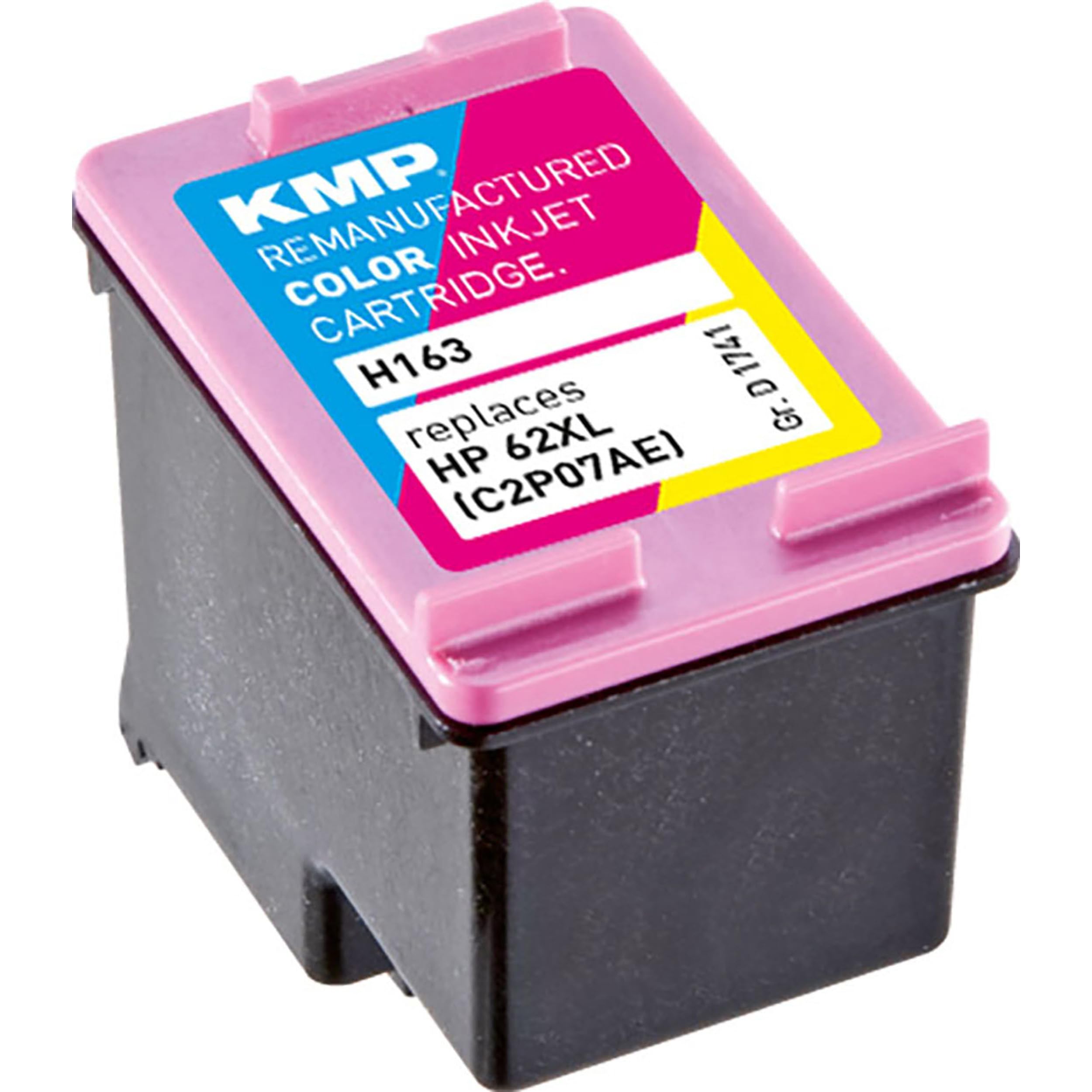 KMP H163 Ink Cartridge Remanufactured for HP 62XL Magenta Cyan Yellow for HP OfficeJet 5740/5700 Series Envy e-All-in-One 5540/5600 Series etc.