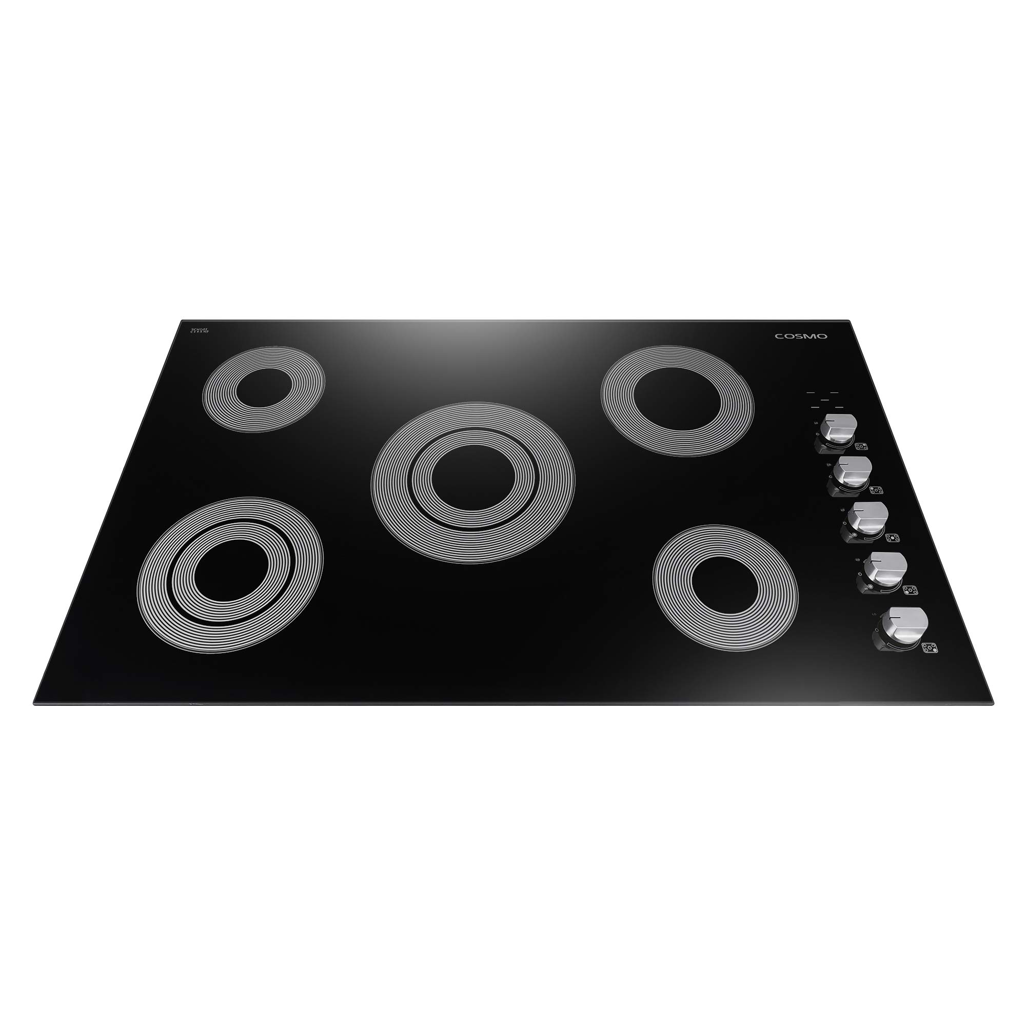 COSMO COS-365ECC Electric Ceramic Glass Cooktop with 4 Burners, Dual Zone Element, Hot Surface Indicator Light and Control Knobs, 36 inches, Black