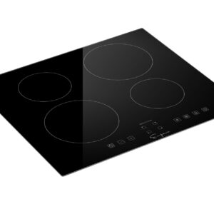 Empava 24" Stove Power Boost Vitro Ceramic Black Electric Induction Cooktop with 4 Booster Burners Smooth Surface Tempered Glass, 24 Inch