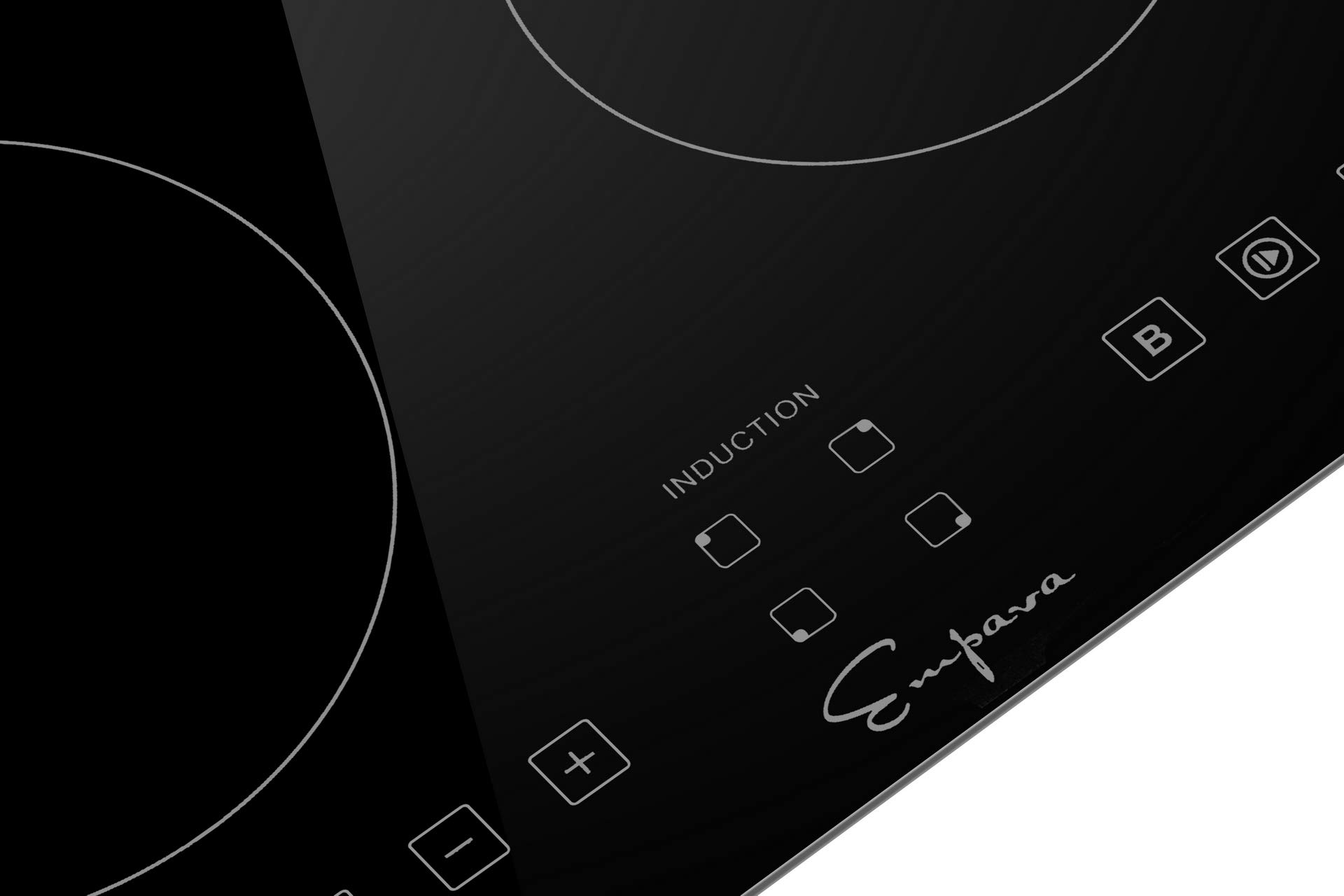 Empava 24" Stove Power Boost Vitro Ceramic Black Electric Induction Cooktop with 4 Booster Burners Smooth Surface Tempered Glass, 24 Inch