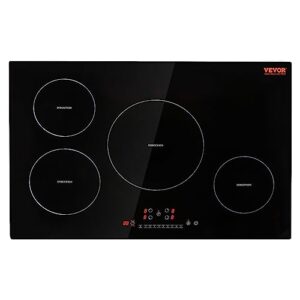 vevor built-in induction electric stove top 30 inch,4 burners electric cooktop,9 power levels & sensor touch control,easy to clean ceramic glass surface,child safety lock,240v