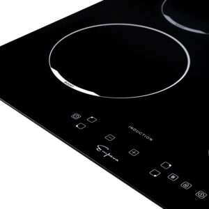 Empava 24" Built-in Electric Induction Cooktop with 4 Elements Power Boost Burners in Black Vitro Ceramic Glass, 24 Inch