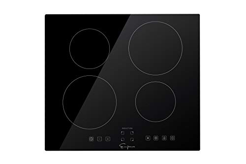 Empava 24” Electric Stove Induction Cooktop with 4 Power Boost Burners Smooth Surface Vitro Ceramic Glass in Black, 24 Inch