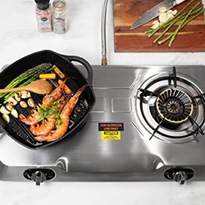 XtremepowerUS Double Burner Stove Auto Ignition Cooktop Outdoor Propane Tank Camp Stove Propane Burner Portable Stove Burner