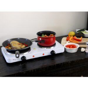 MegaChef Portable Easy Clean Dual Electric Cooktop Countertop Burner Stove