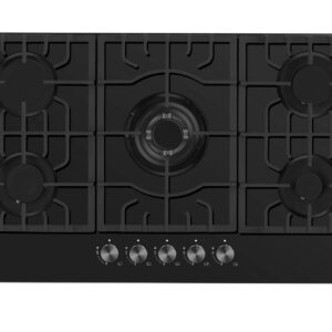 Empava 30" Gas Stove Cooktop LPG/NG Convertible with 5 Italy SABAF Burners Tempered Glass in Black, 30 Inch