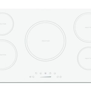 Summit SINC5B36W 36-inch 5 burner Digital Electric Induction Cooktop, White Ceramic Glass, 208V-240V, 9300W, Child lock, Energy Efficient, Timer, Easy to Clean