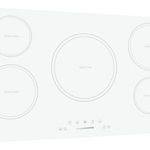 Summit SINC5B36W 36-inch 5 burner Digital Electric Induction Cooktop, White Ceramic Glass, 208V-240V, 9300W, Child lock, Energy Efficient, Timer, Easy to Clean