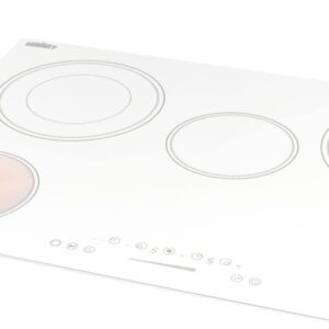 Summit Appliance CR5B30T8W 30" Wide 5-Burner Radiant Cooktop, White, Ceramic Glass Surface, Digital Touch Controls, 9 Power Levels, Programmable Timer, Residual Heat Indicator, 208-240v Operation