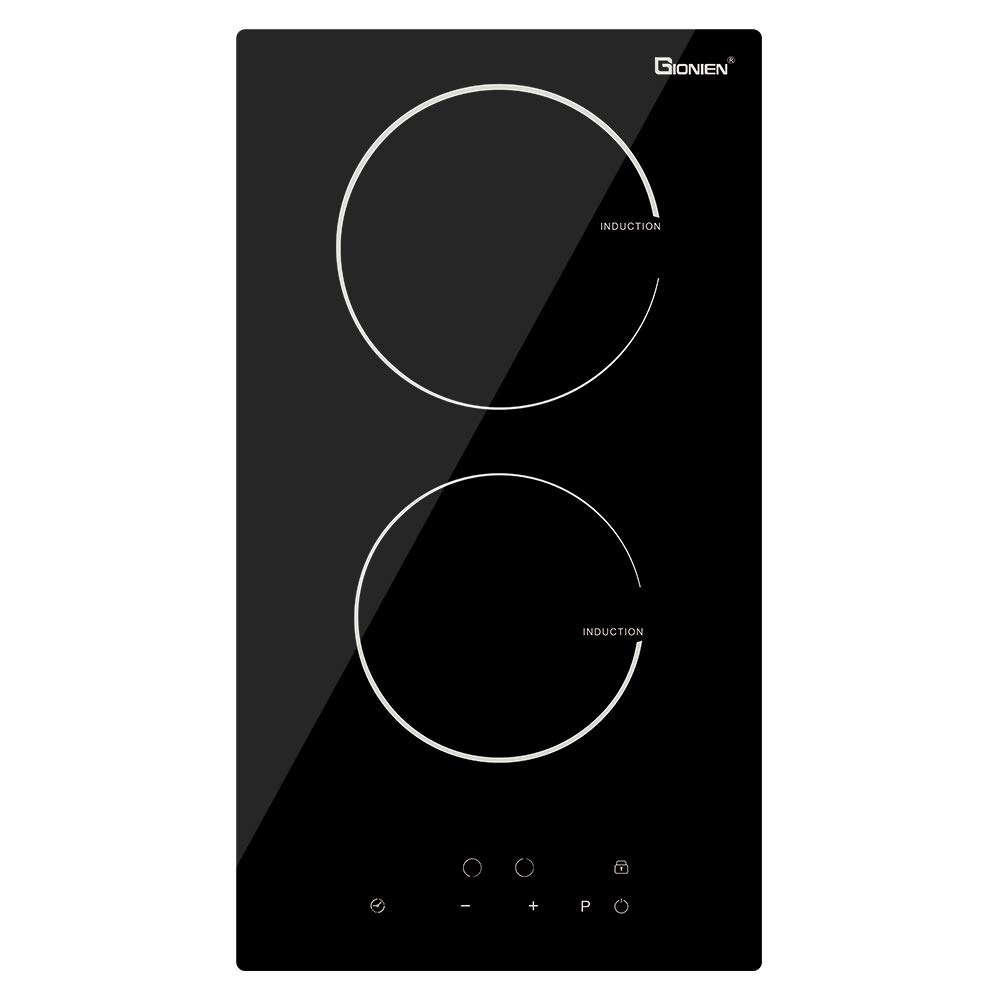 Induction Cooktop 12 Inch, 220V~240V, 2 Burners Electric Cooktop,3500W, 12'' Built-in Double Electric Stove Top Countertop Cooker with Hard Wire,No Plug