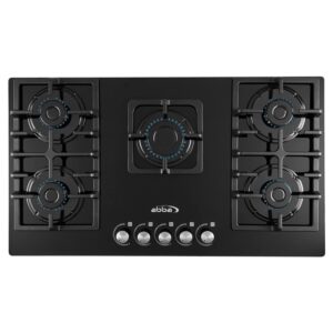 abba 36" gas cooktop with 5 sealed burners - tempered glass surface with sabaf burners, natural gas stove for countertop, home improvement essentials, easy to clean, 36" x 4.1" x 20.5"