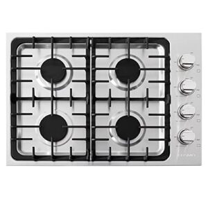 cosmo cos-dic304 30 in. gas cooktop in stainless steel with 4 italian made burners