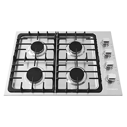 COSMO COS-DIC304 30 in. Gas Cooktop in Stainless Steel with 4 Italian Made Burners