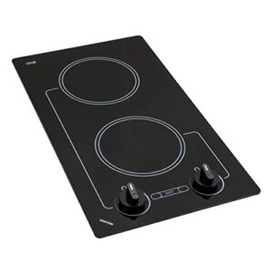 kenyon b41601 6-1/2-inch caribbean 2-burner cooktop with analog control ul, 120-volt, black