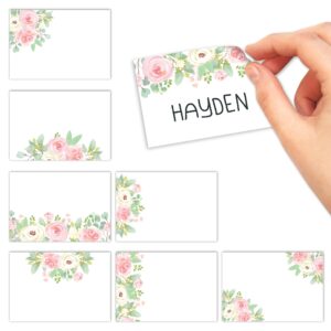 hadley designs 56 floral self adhesive name tags sticker for kids - name tag stickers for kids name labels for school, nametags labels for classroom labels for teachers, sticky name tags for clothes