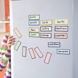 60 Dry Erase Magnetic Labels: 3"x1.2" Blank Name Plates, Name Tags, Strips Magnets - Perfect for Home, Office, School Organization