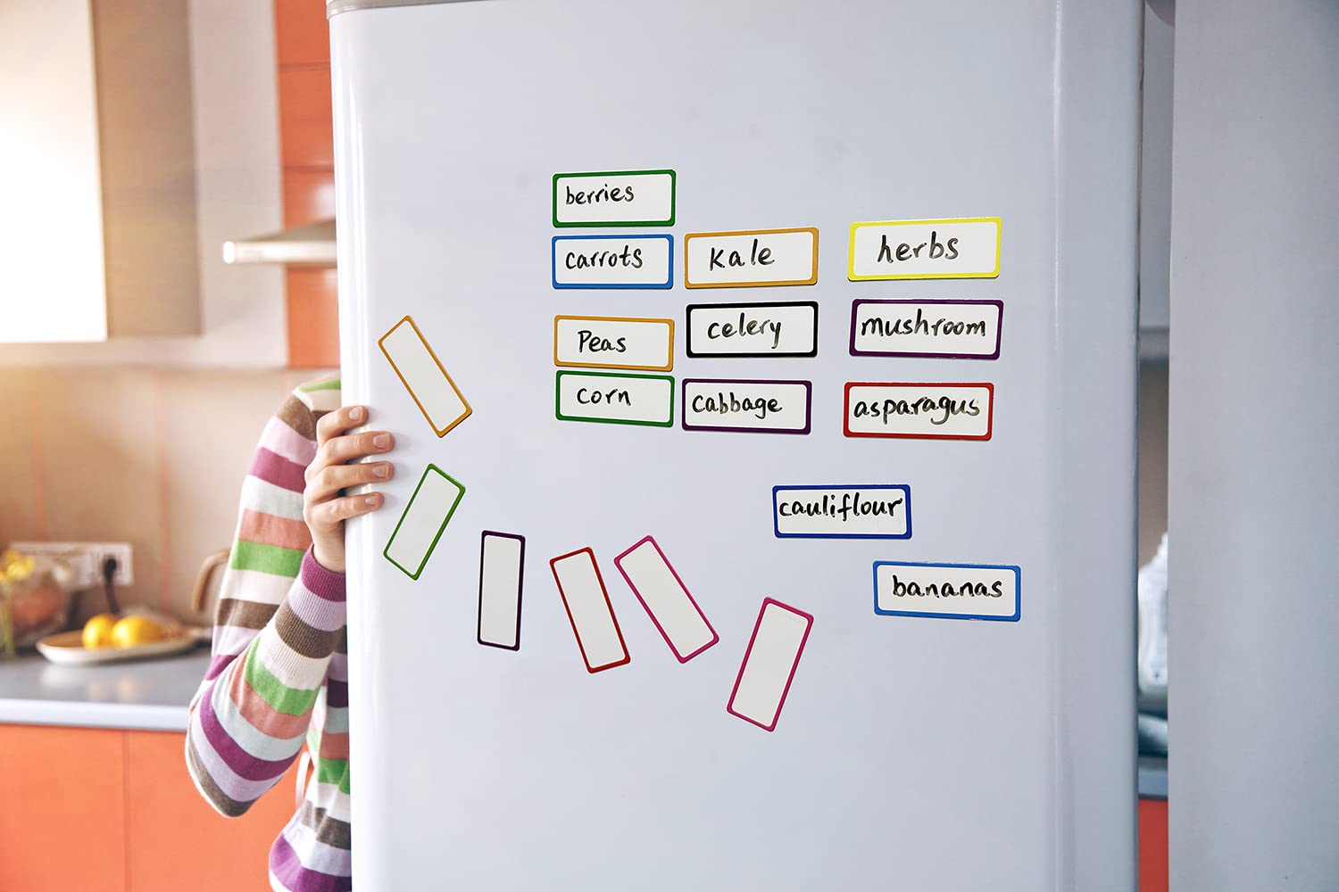 60 Dry Erase Magnetic Labels: 3"x1.2" Blank Name Plates, Name Tags, Strips Magnets - Perfect for Home, Office, School Organization