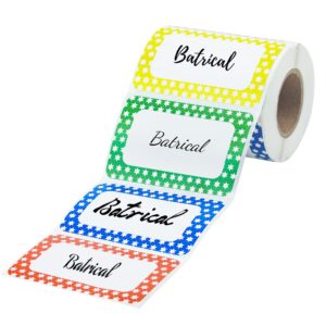 3.5"x2.25" colorful name tags 400pc 4 colors name tag stickers for office, school, classroom, kitchen, refrigerator