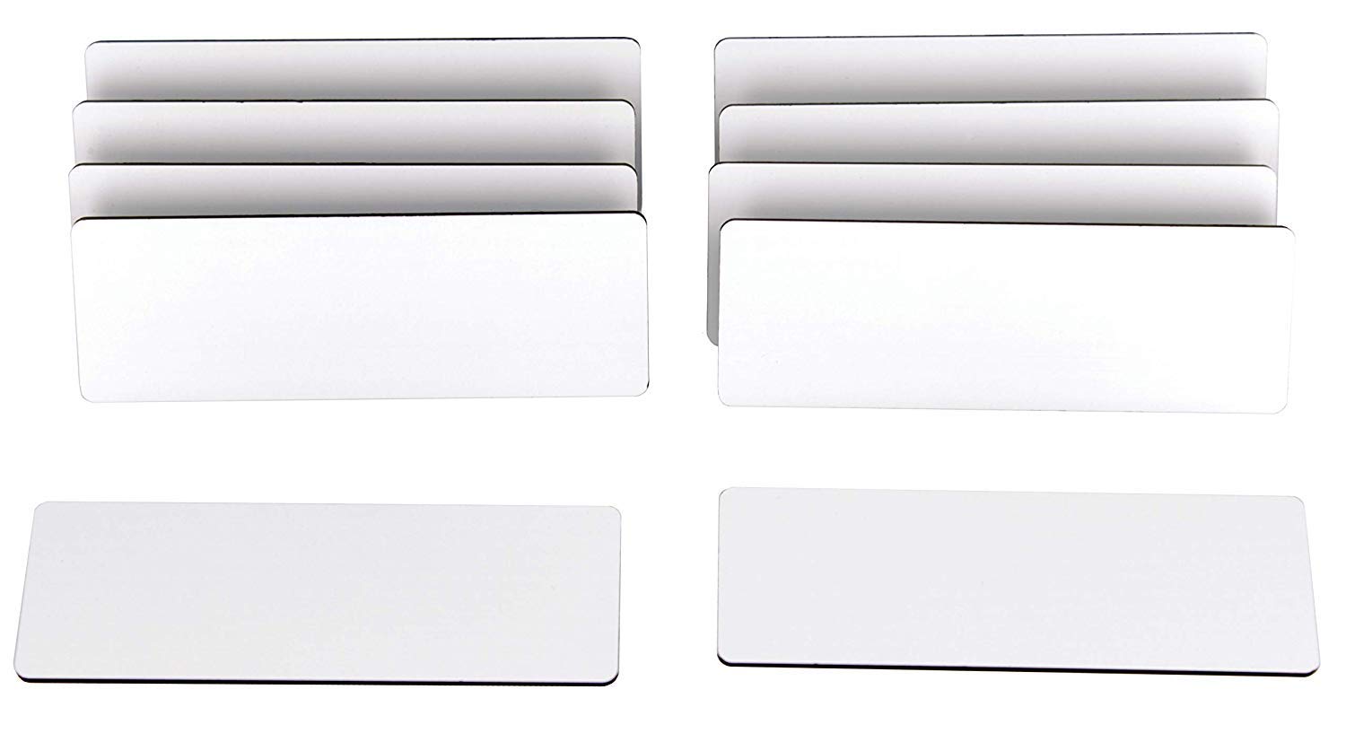 ExcelMark Blank Name Tag/Badge with Pin - White - 1" x 3" (10 Pack)