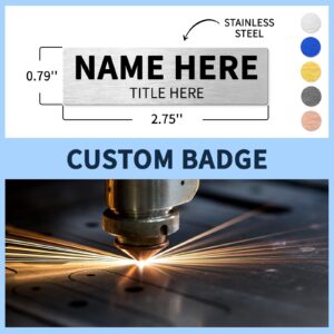 Custom Engraved Name Tag Badges - Personalized Identification Tags with Pin or Magnetic Backing for Business,Hospitality,Party,Personal