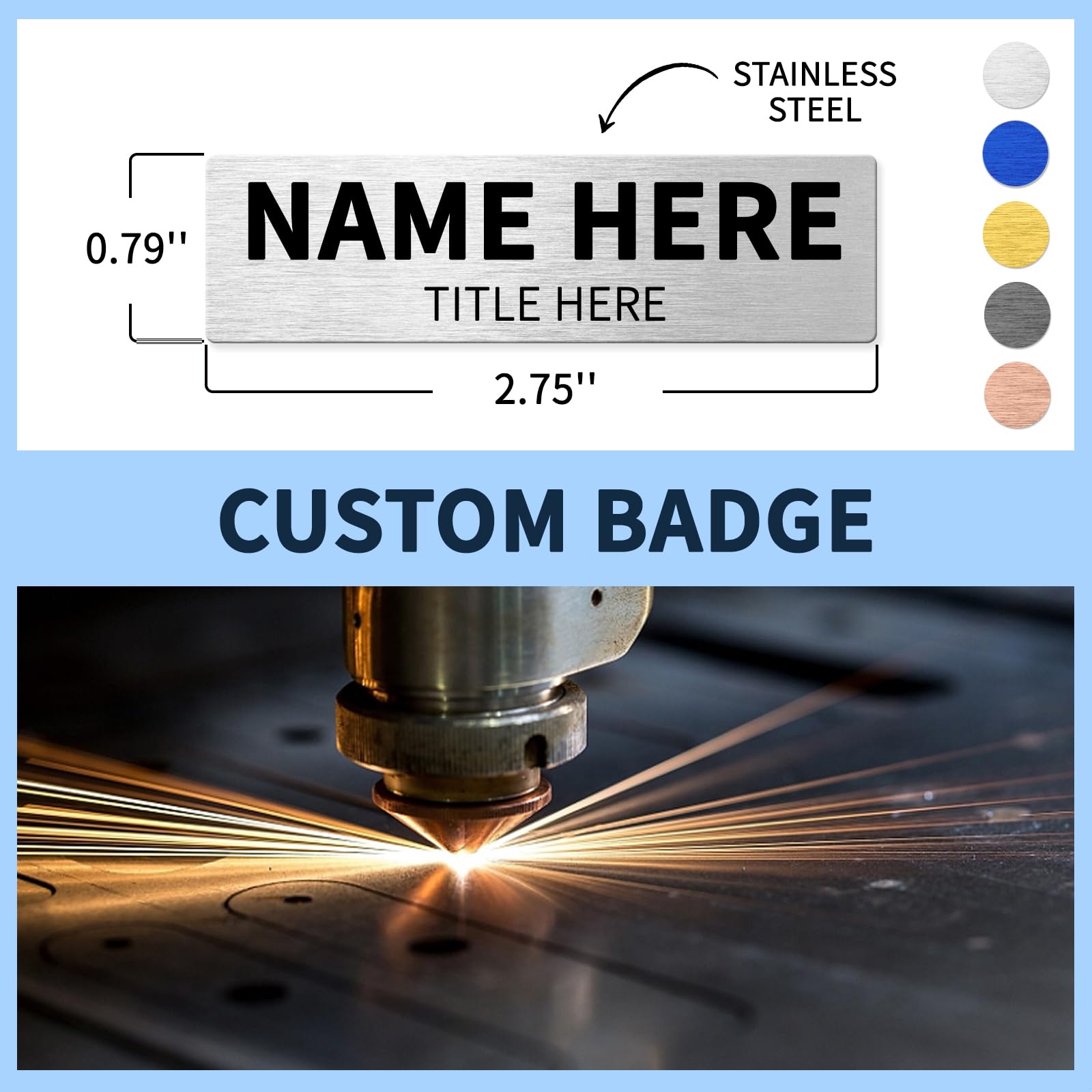 Custom Engraved Name Tag Badges - Personalized Identification Tags with Pin or Magnetic Backing for Business,Hospitality,Party,Personal