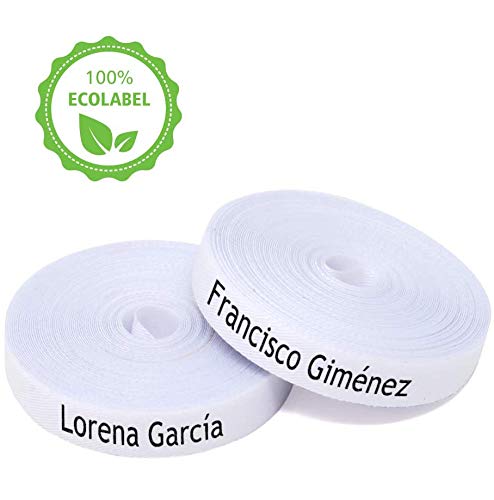 100 Iron-on Fabric Labels for Clothing, Customized Name Tags for School Uniforms, Elderly Garments, Jackets, Personalized and Washable. with Ecological Certified. White, 2.4x0.4 inches