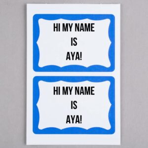 1InTheOffice Name Tag Stickers, Name Tag Labels, Self-Adhesive, Removable, Blue, 100/Pack