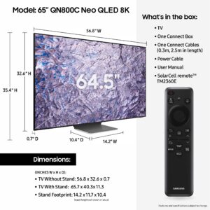 SAMSUNG QN65QN800CFXZA 65 Inch Neo QLED 8K Smart TV with Dolby Atmos with an Additional 1 Year Coverage (2023)(USED)