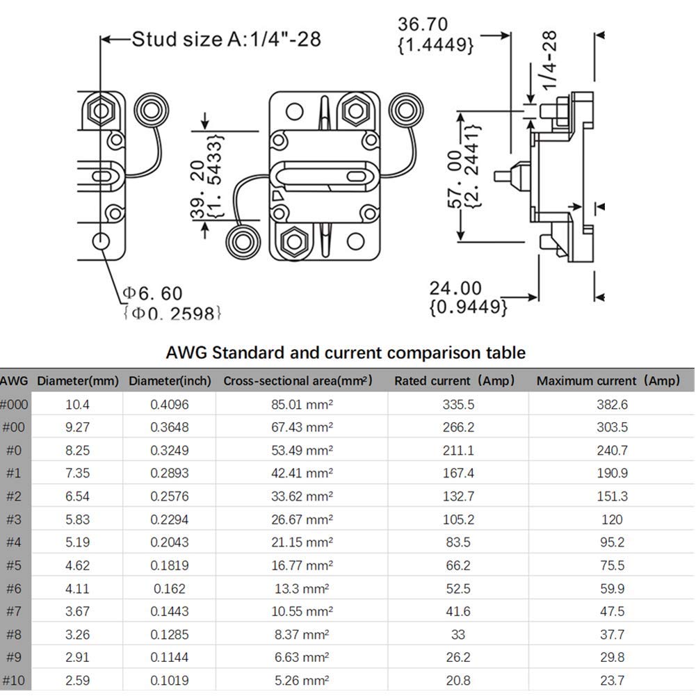 STETION 150 Amp Circuit Breaker Trolling with Manual Reset Car Marine Trolling Motors Boat ATV Manual Power Protect for Audio System Fuse 12V-48VDC Waterproof (150Amp)