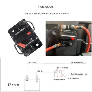 OUHL 150 Amp Circuit Breaker Manual Reset 30-250A for Car Truck Rv ATV Marine Trolling Motors Boat Vehicles,12V-48V DC (150A)