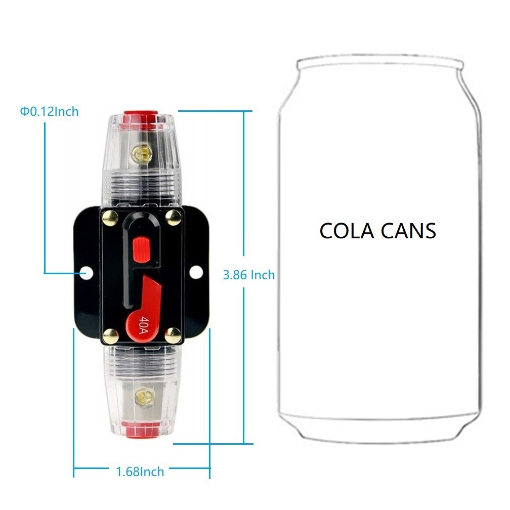 STETION Car Audio 150 Amp Resettable Fuse Circuit Breaker Car Protect for Audio System Fuse 12-24V DC for Car Audio Amps Overload Protection Fuse (150A)