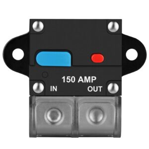 Motor Fuse Holders Inverter Circuit Breaker Car Audio Solar Energy Inline Circuit Breaker Fuse Inverter with Waterproof Cover for Motor Auto Car Marine Boat (150A)