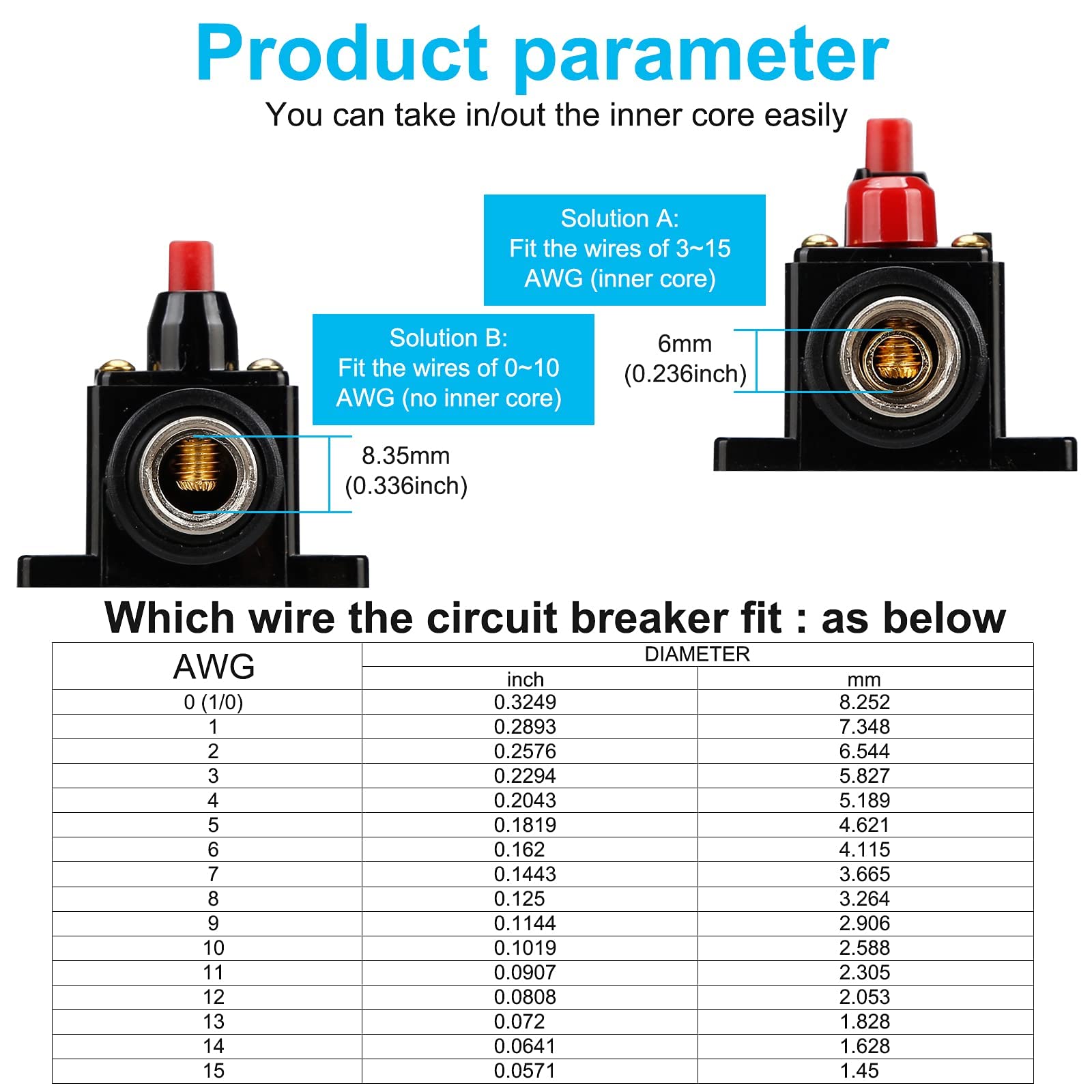 150 Amp Audio Circuit Breaker,12V-24V DC Fuse Holder,20-300A Breaker Switch,Inline Circuit Breaker with Reset Button,for Automotive Marine Boat Audio System Current Overload Protection