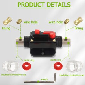 EPLZON 150A Circuit Breaker Switch 150 AMP Fuse Inline Holder 12V to 48V DC Manual Reset Button for Car Audio Sound Amplifier System RV Home Marine Boat Truck