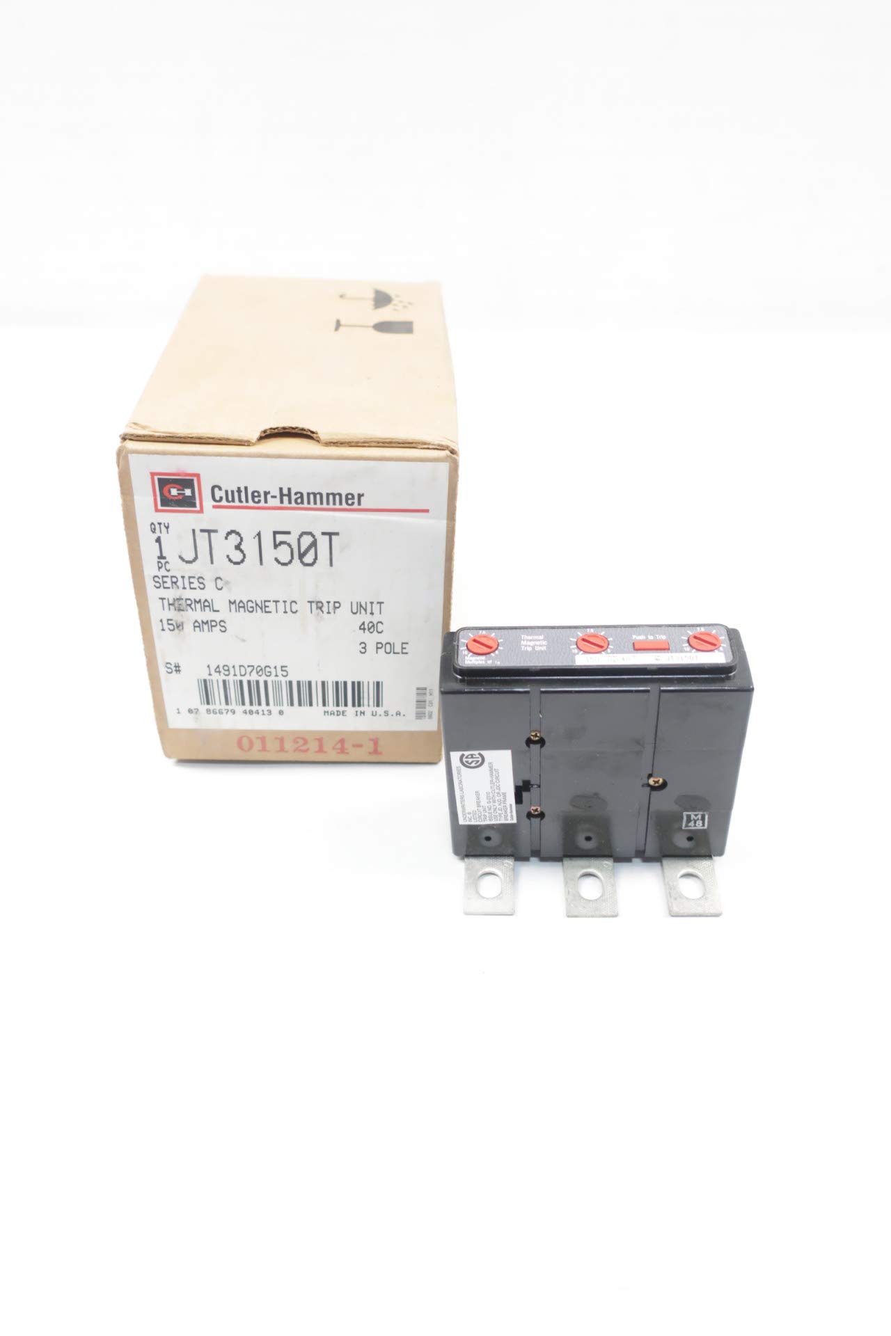 CUTLER HAMMER JT3150T Circuit Breaker Trip Unit 3P 150A D660021