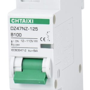 Chtaixi 12V-110V DC Miniature Circuit Breaker, 100 Amp 1 Pole Battery Breaker Protector for Solar PV System and RV, Thermal Magnetic Trip, DIN Rail Mount, High Current DC Disconnect Switch MCB 1P B100